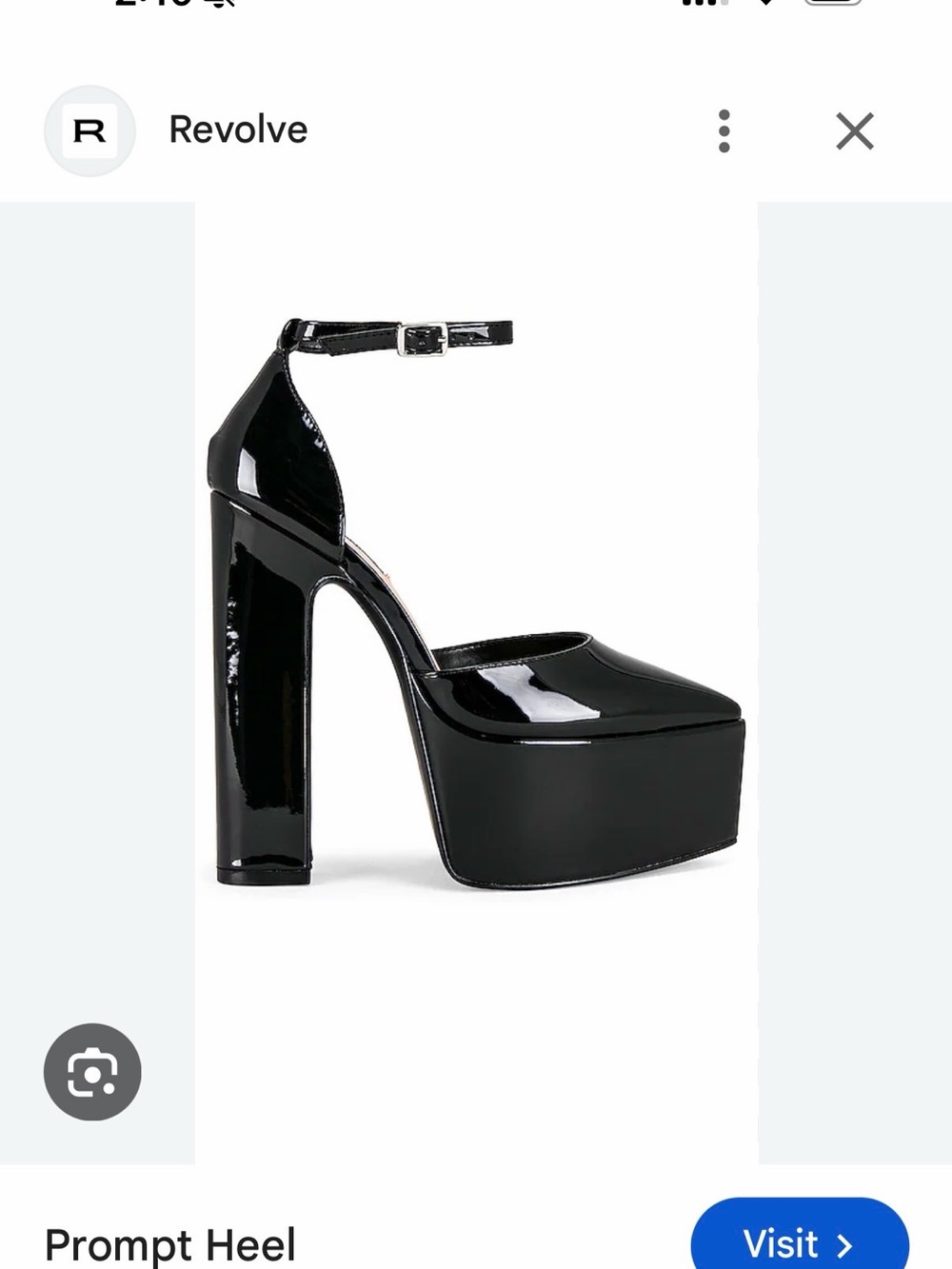 Steve Madden Prompt Black Patent Platform Ankle-Strap Heels